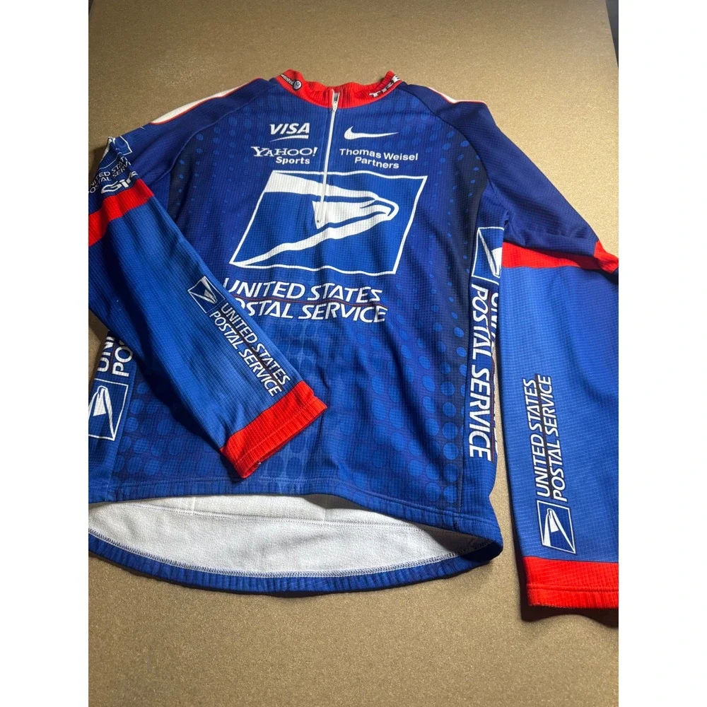 Nike USPS Pro Cycling Team Jersey Mens XL Long Sleeve Blue Trek Vintage Italy